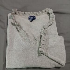 Chaps Classic 3X Gold Metallic half-length Sleeve light-weight sweater